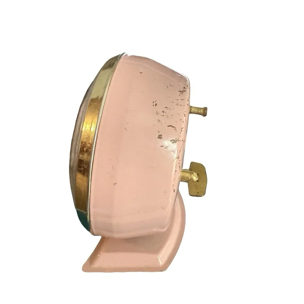 Vintage PINK Westclox Alarm Clock Metal Wind-up‎ Made in USA